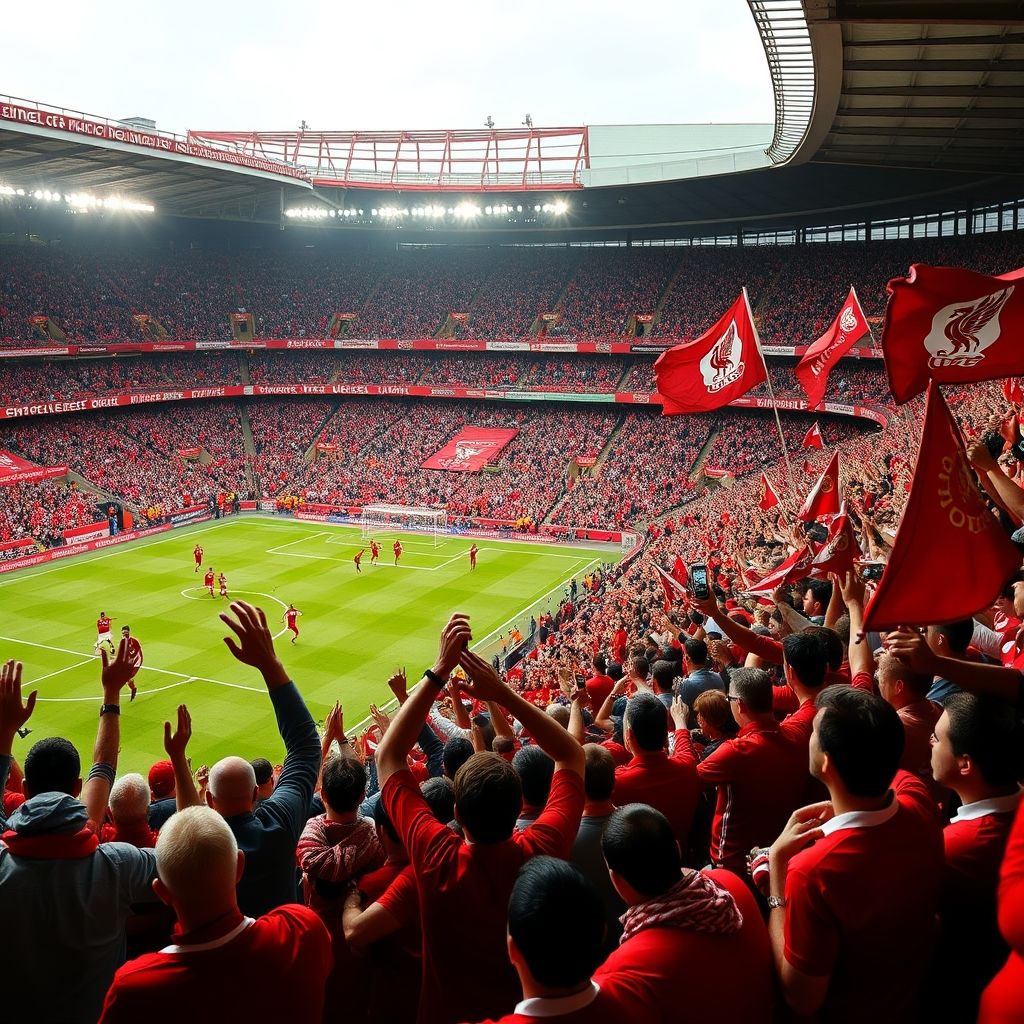 开云官网-利物浦球迷现场助威，球队斗志昂扬